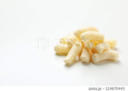 Corn sticks, concept of tasty snack food 124670443
