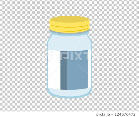 シンプルな錠剤用薬瓶のイラスト シンプルな錠剤用薬瓶のイラスト 124670472