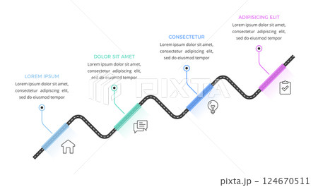Infographic Template with Road Infographic Template with Road 124670511