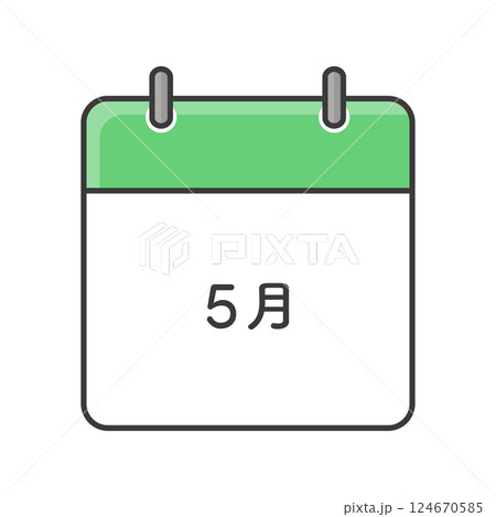 シンプルな5月のカレンダーのアイコン - 日付のない月ごとの暦の素材 シンプルな5月のカレンダーのアイコン - 日付のない月ごとの暦の素材 124670585