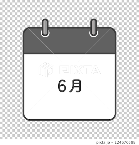 シンプルな6月のカレンダーのアイコン - 日付のない月ごとの暦の素材 シンプルな6月のカレンダーのアイコン - 日付のない月ごとの暦の素材 124670589