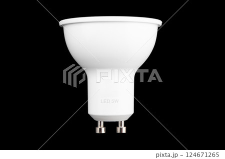 LED light bulb isolated on black background. Energy super saving electric lamp LED light bulb isolated on black background. Energy super saving electric lamp 124671265