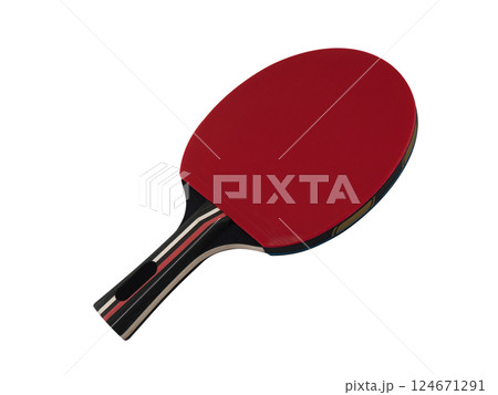 Ping pong paddle isolated in white background. Table tennis rackets on a white background. Sports equipment for ping pong Ping pong paddle isolated in white background. Table tennis rackets on a white background. Sports equipment for ping pong 124671291