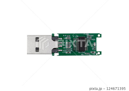 USB flash memory isolated on a white background.. 124671395