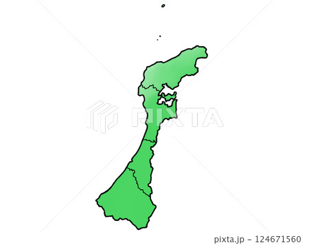 少しゆるい石川県地図 地域分け 124671560