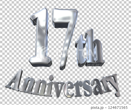 3DCG letters "17th Anniversary/17th Anniversary mark glitter" Silver, Silver 3DCG letters "17th Anniversary/17th Anniversary mark glitter" Silver, Silver 124671565