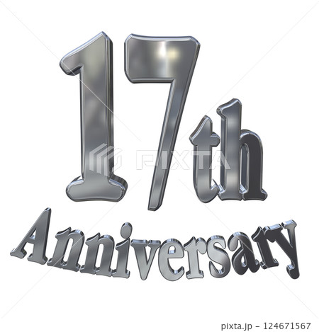 3DCG文字「17th Anniversary/17周年マークキラキラ」シルバー,銀 3DCG文字「17th Anniversary/17周年マークキラキラ」シルバー,銀 124671567
