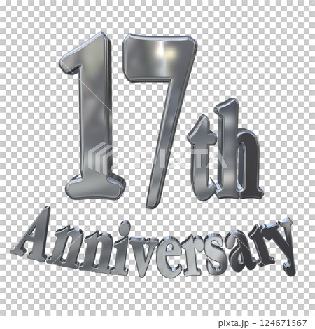 3DCG letters "17th Anniversary/17th Anniversary mark glitter" Silver, Silver 3DCG letters "17th Anniversary/17th Anniversary mark glitter" Silver, Silver 124671567