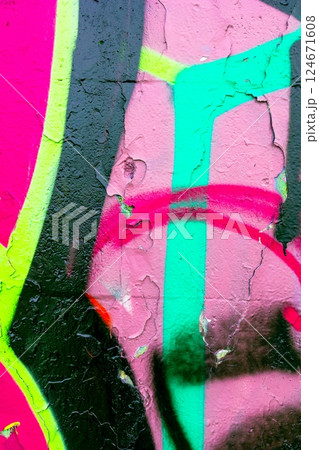 Neon Graffiti Texture with Pink, Green, Black for Urban 2000s, Acid Aesthetic Neon Graffiti Texture with Pink, Green, Black for Urban 2000s, Acid Aesthetic 124671608