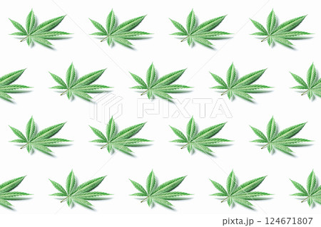 3d illustration of cannabis leaf making seamless pattern 3d illustration of cannabis leaf making seamless pattern 124671807