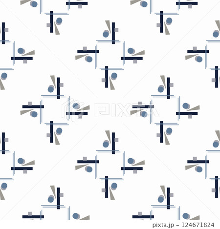Textile motif seamless pattern. Abstract line shape geometric motif basic pattern continuous background. Man shirt all over print block. Textile motif seamless pattern. Abstract line shape geometric motif basic pattern continuous background. Man shirt all over print block. 124671824