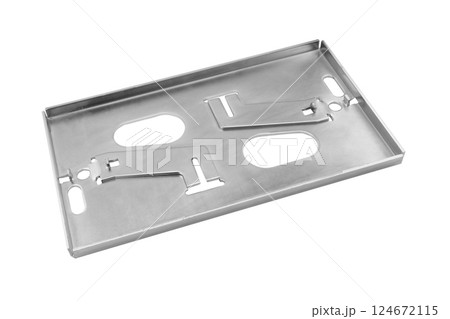 High quality galvanized steel part or aluminum and stainless steel. Aluminium die products made from high pressure injection machine isolated on white background High quality galvanized steel part or aluminum and stainless steel. Aluminium die products made from high pressure injection machine isolated on white background 124672115