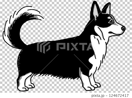 コーギー　corgi　犬のイラスト　シンプル 124672417