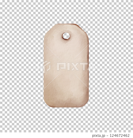 Vintage round tag with hole for string,watercolor illustration on beige distressed paper.Blank center space for custom text,vignette edges.For jars, bottles and apothecary products in rustic style Vintage round tag with hole for string,watercolor illustration on beige distressed paper.Blank center space for custom text,vignette edges.For jars, bottles and apothecary products in rustic style 124672462