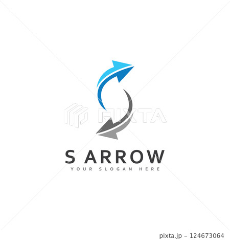 s arrow logo icon. vector illustration 124673064