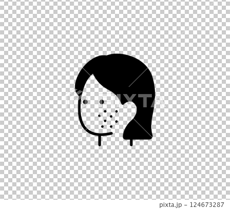 Icon illustration of a woman with acne, vector Icon illustration of a woman with acne, vector 124673287