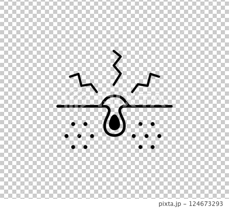 Inflamed acne icon illustration vector 124673293