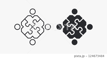 Teamwork icons. Vector illustration. Symbol of collaboration and unity. Teamwork icons. Vector illustration. Symbol of collaboration and unity. 124673484