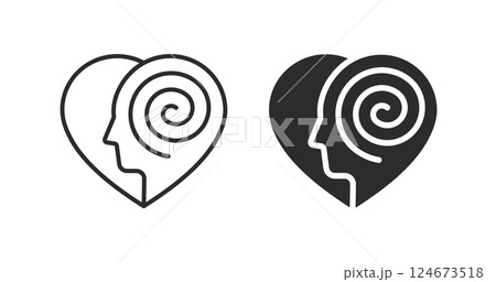 Psychology icons. Vector illustration. Symbol of emotions and mental health. Psychology icons. Vector illustration. Symbol of emotions and mental health. 124673518