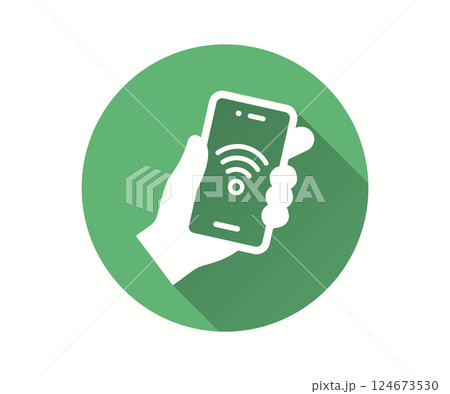 Payment processing flat icon with long shadow for graphic and web design. Payment processing flat icon with long shadow for graphic and web design. 124673530