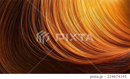 《AI画像》美しい茶色の髪の毛 124674145