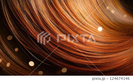 《AI画像》美しい茶色の髪の毛 《AI画像》美しい茶色の髪の毛 124674146