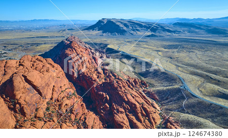 Aerial Red Rock Canyon Nevada Desert Landscape 124674380