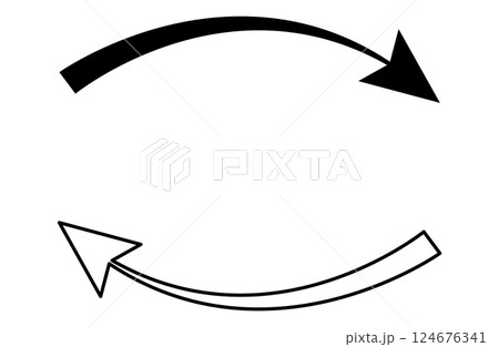 カーブの矢印 カーブの矢印 124676341