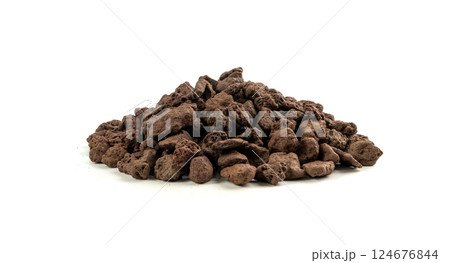 Volcano Stone Isolated, Red Volcanic Pumice, a Cold Piece of Lava, Basalt Extrusive Igneous Rock Volcano Stone Isolated, Red Volcanic Pumice, a Cold Piece of Lava, Basalt Extrusive Igneous Rock 124676844