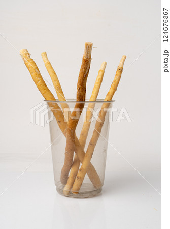 Miswak also known as Miswaak, Siwak, Sewak. Natural Wooden Toothbrush made of Salvadora Persica Tree 124676867