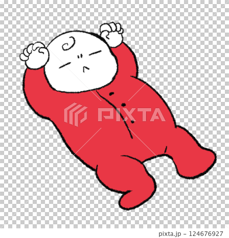 赤ちゃん:あおむけ 124676927
