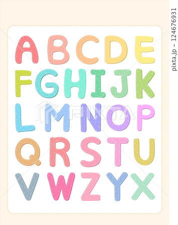 a cute dot-patterned alphabet set 124676931