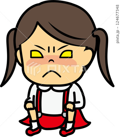 怒る小学生女児 124677348