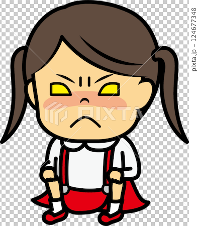 憤怒的小學生女孩 憤怒的小學生女孩 124677348