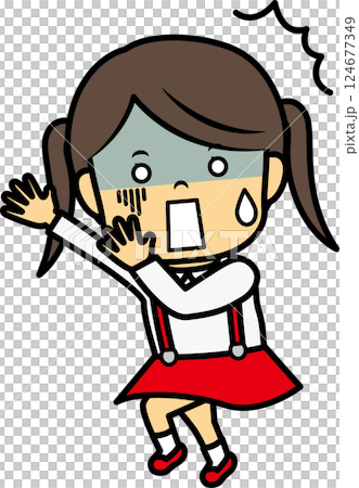 Surprised elementary school girl 124677349