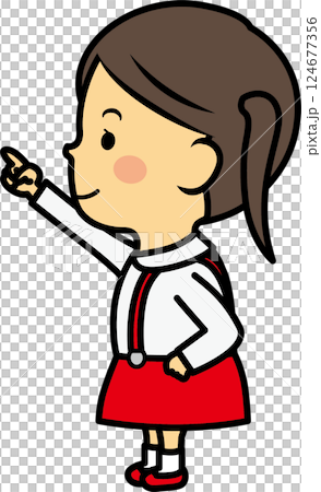 指著小學女孩 124677356