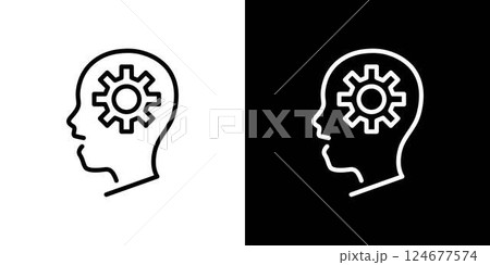 人工知能AIのラインアイコン 124677574