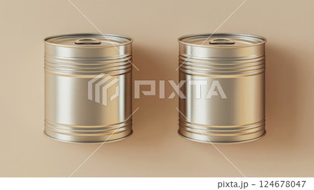 two tin cans. mockup 124678047