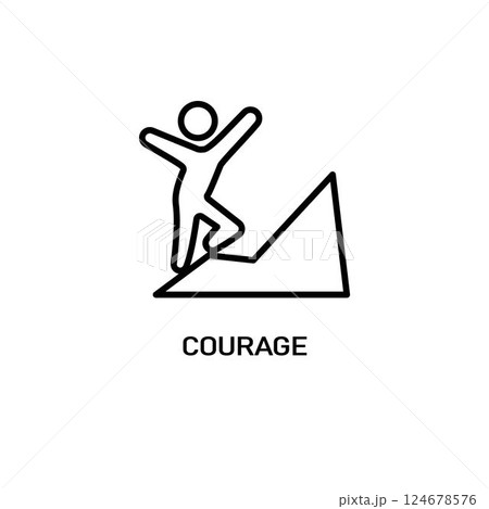 Courage icon outline style. Thin line creative Courage icon for logo, graphic design and more. Courage icon outline style. Thin line creative Courage icon for logo, graphic design and more. 124678576