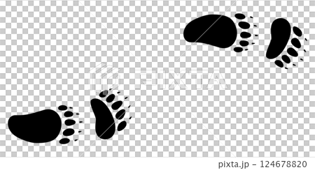熊の足跡のアイコンイラスト 熊の足跡のアイコンイラスト 124678820