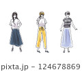 女性ファッションイラスト 124678869