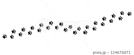 猫の足跡のアイコンイラスト 猫の足跡のアイコンイラスト 124678871