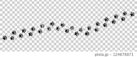 猫の足跡のアイコンイラスト 猫の足跡のアイコンイラスト 124678871