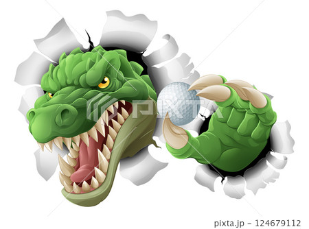 Crocodile Dinosaur Alligator Golf Sports Mascot 124679112