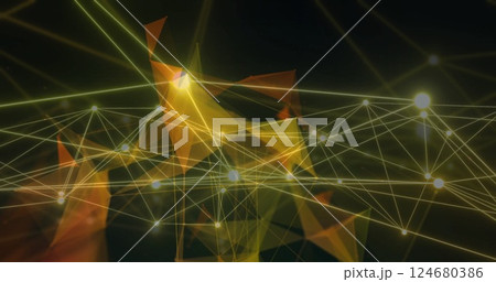 Image of network of connections over black background Image of network of connections over black background 124680386