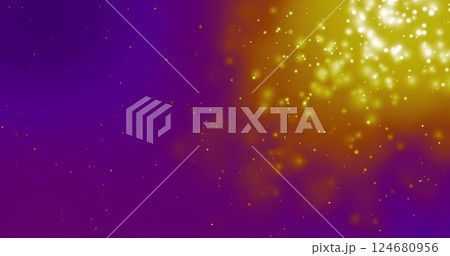 Image of glowing purple light trails moving over purple background 124680956