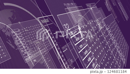 Image of statistics and data processing over...のイラスト素材 [124681184] - PIXTA