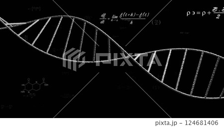 Image of dna strand over mathematical equationsのイラスト素材 [124681406] - PIXTA