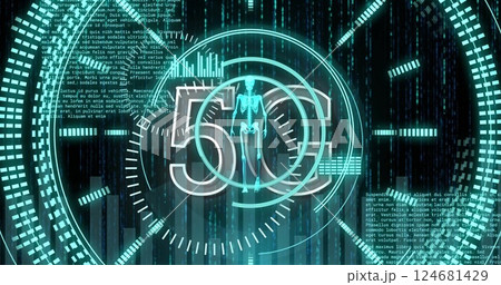 Image of 5g text and data processing over walking skeleton 124681429