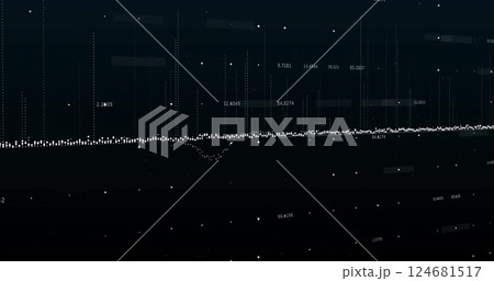 Image of diagram over data processing on black background 124681517